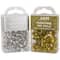 JAM Paper Silver & Gold Standard Push Pins